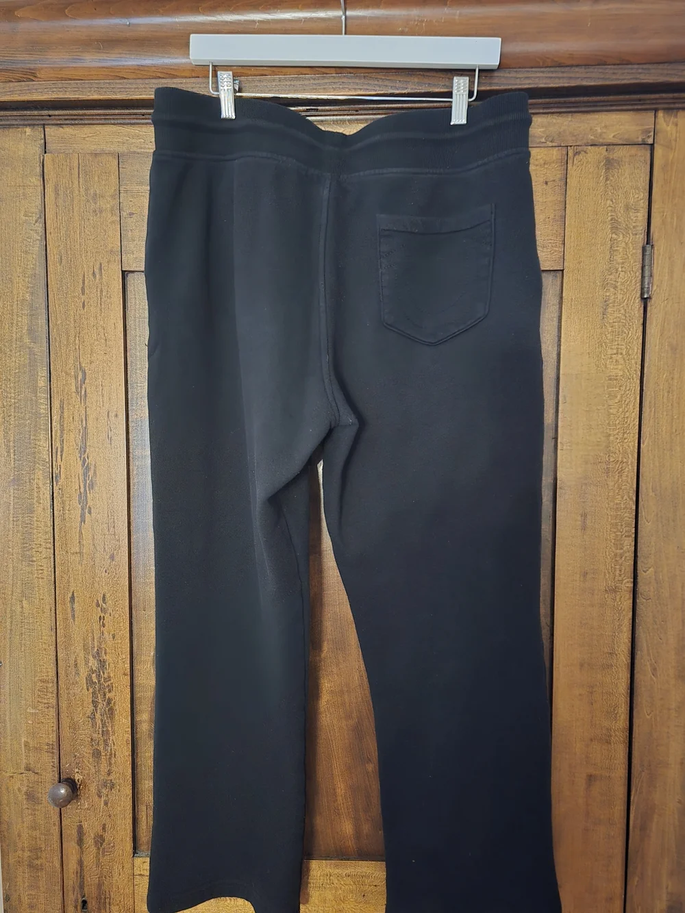 O True Religion Men's Black Sweatpants with Red Accent Large